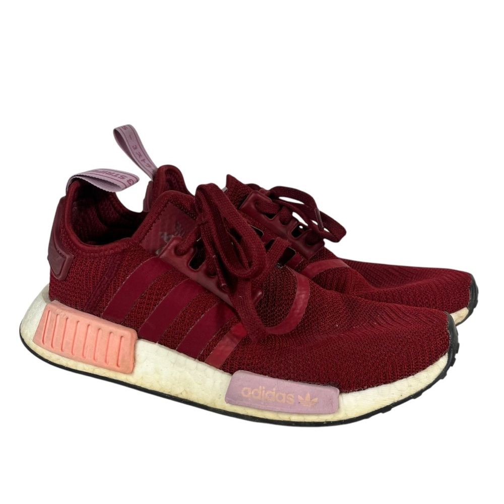 Adidas NMD R1 Collegiate Burgundy Athletic Low Top Sneakers Boost 6.5 Gym Run